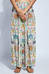 Ivory Georgette Mugal Printed Cape Set
