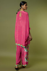 Fuchsia Crepe Kaftan Set