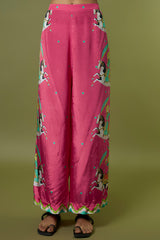 Fuchsia Crepe Kaftan Set