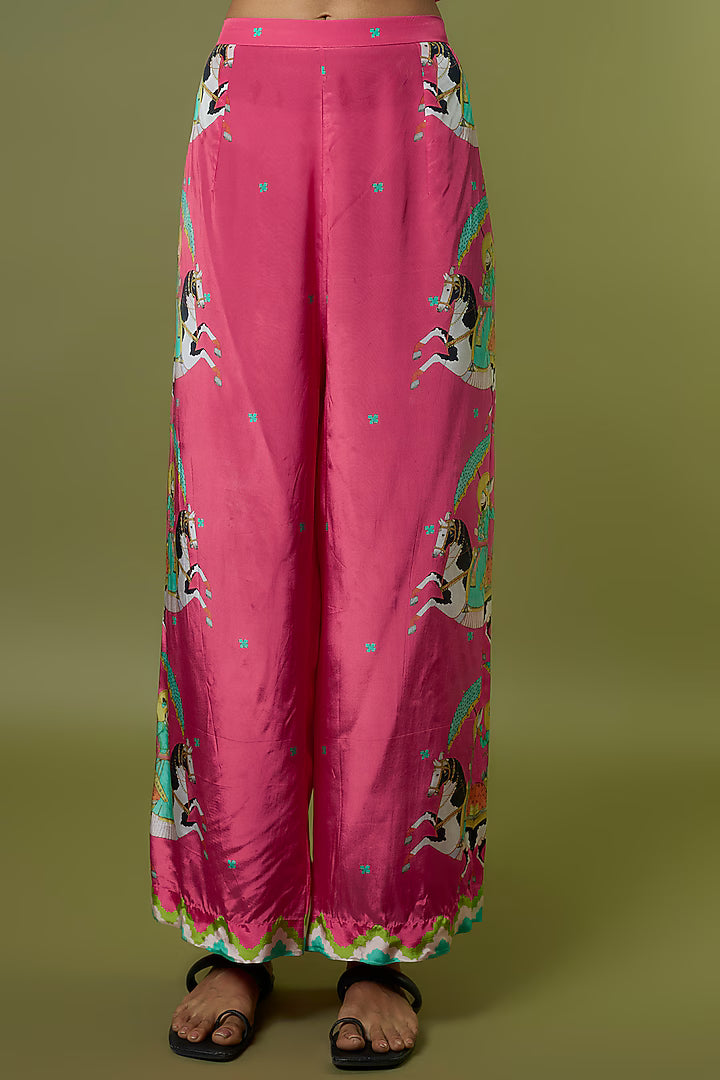 Fuchsia Crepe Kaftan Set