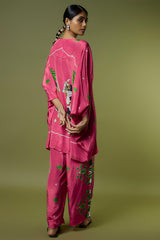 Fuchsia Crepe Kaftan Set