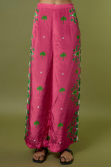Fuchsia Crepe Kaftan Set