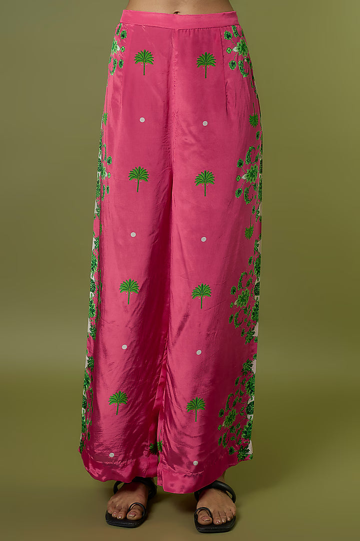 Fuchsia Crepe Kaftan Set
