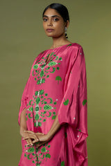 Fuchsia Crepe Kaftan Set