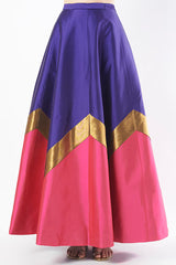 Violet & Fuschia Pink Tafetta Lehenga Set