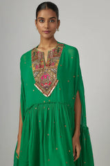 Green Georgette Sharara Set