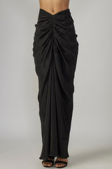 Black Crepe & Georgette Printed Cape Set