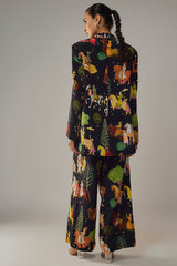 Black Crepe Pant Set