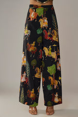 Black Crepe Pant Set