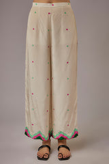 Ivory Crepe Printed Kaftan Set