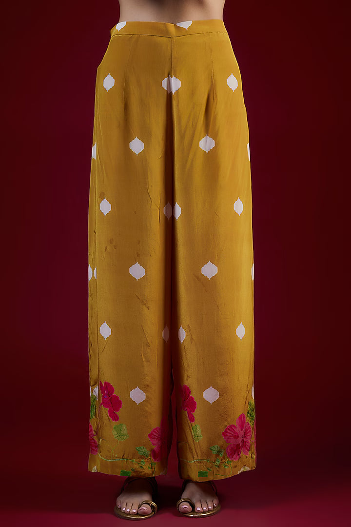 Mustard Crepe Kaftan Set
