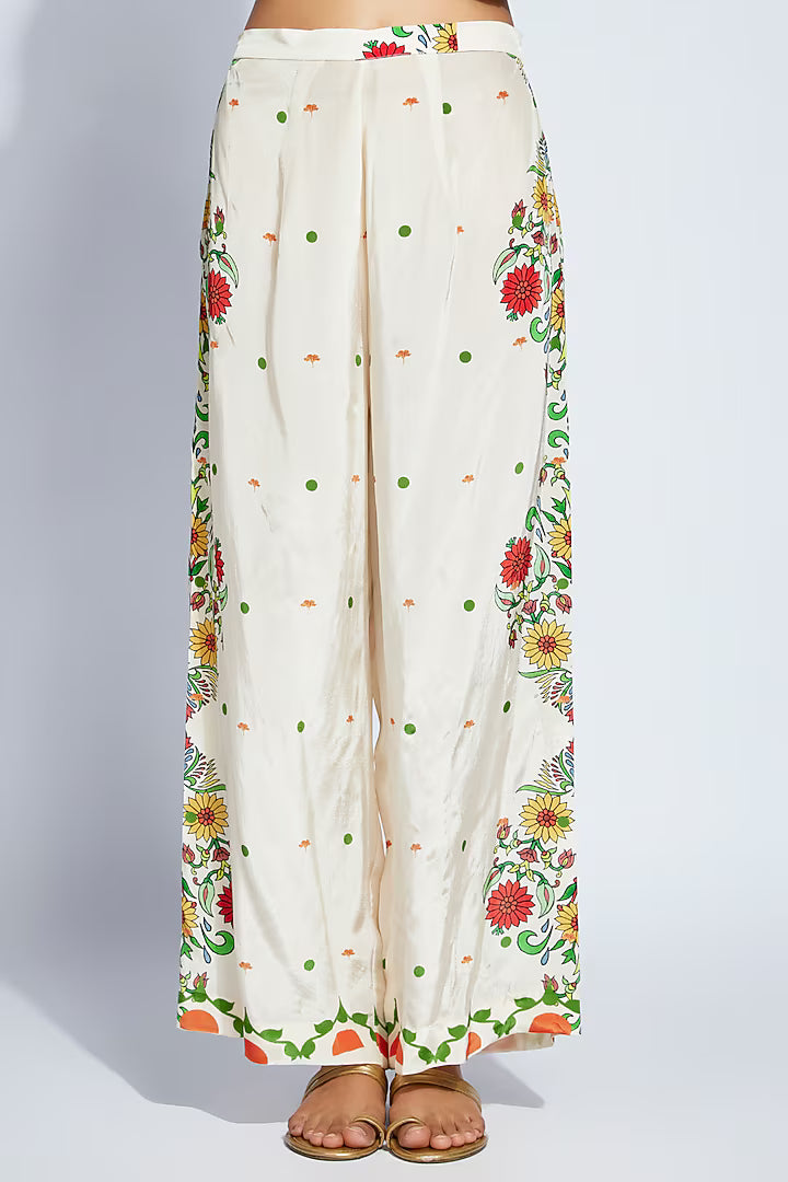 Ivory Crepe Kite Kaftan Set