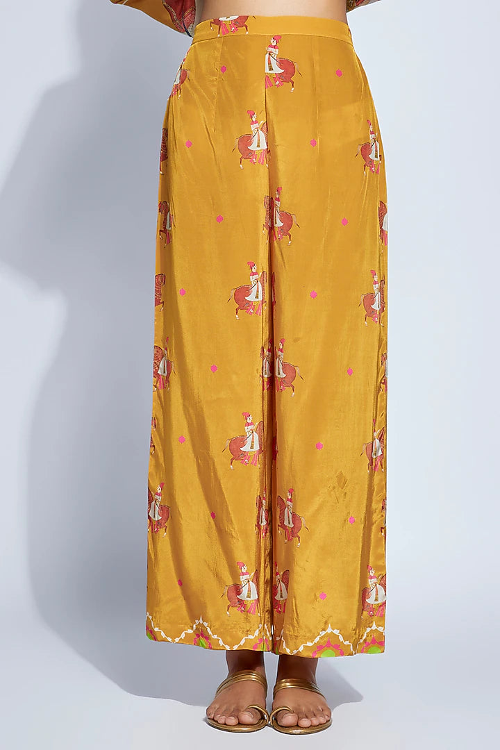 Mustard Crepe Kite Kaftan Set