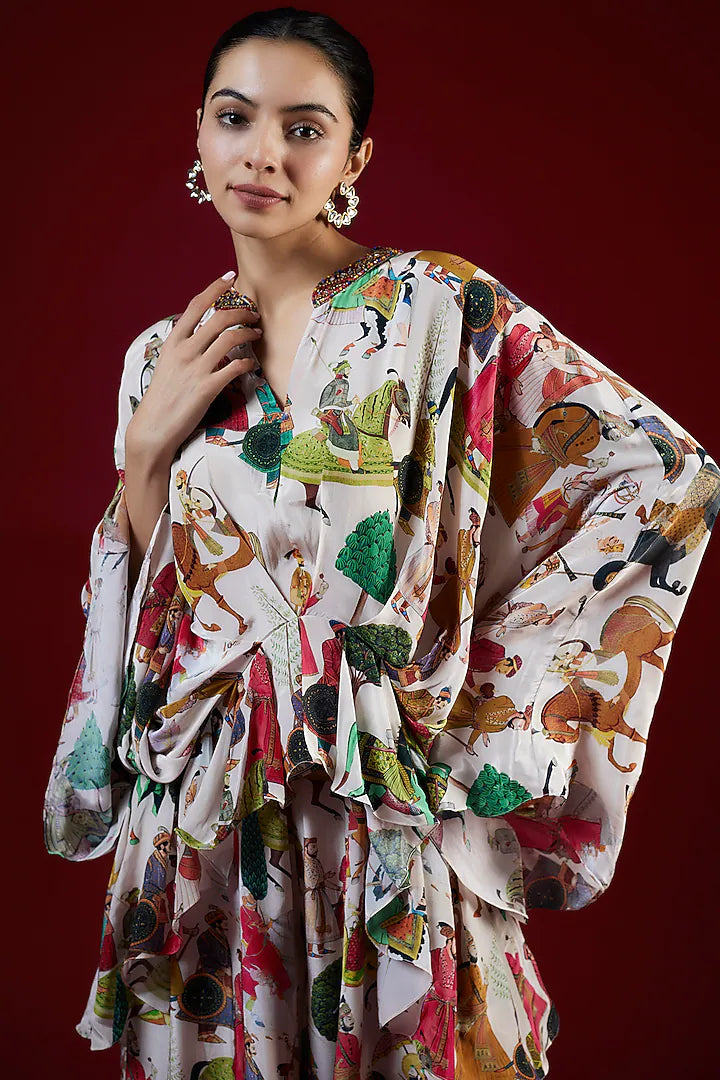 Ivory Crepe Hand Embroidered Co-Ord Set