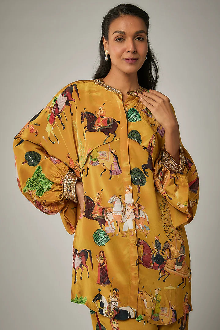 Mango Yellow Crepe Co-Ord Set