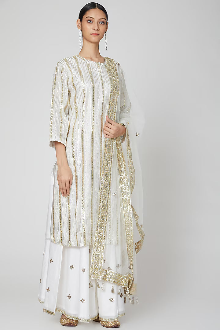 White Embroidered Kurta Set