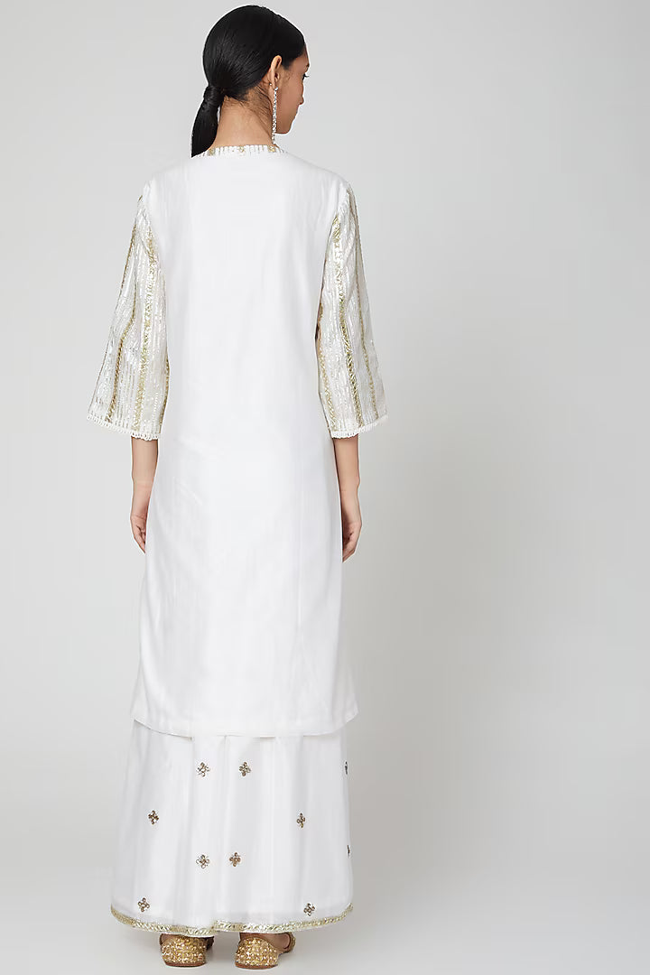 White Embroidered Kurta Set