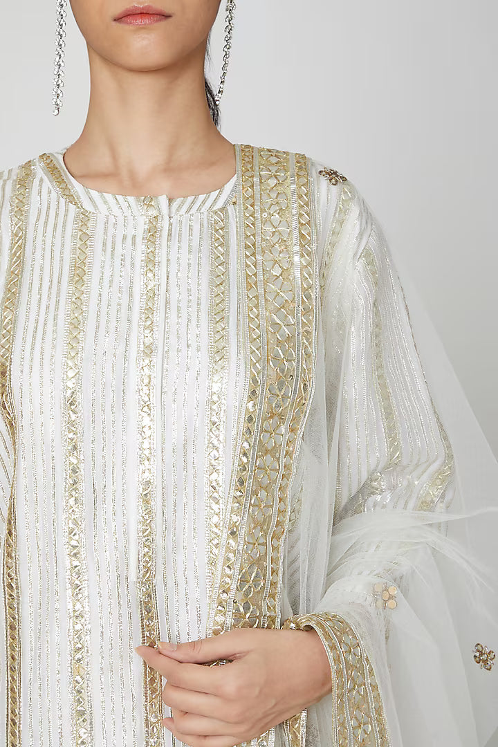 White Embroidered Kurta Set