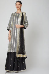 Black Embroidered Kurta Set
