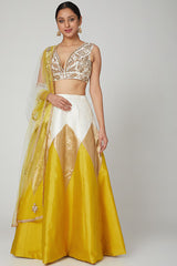 Mustard Embroidered Lehenga Set
