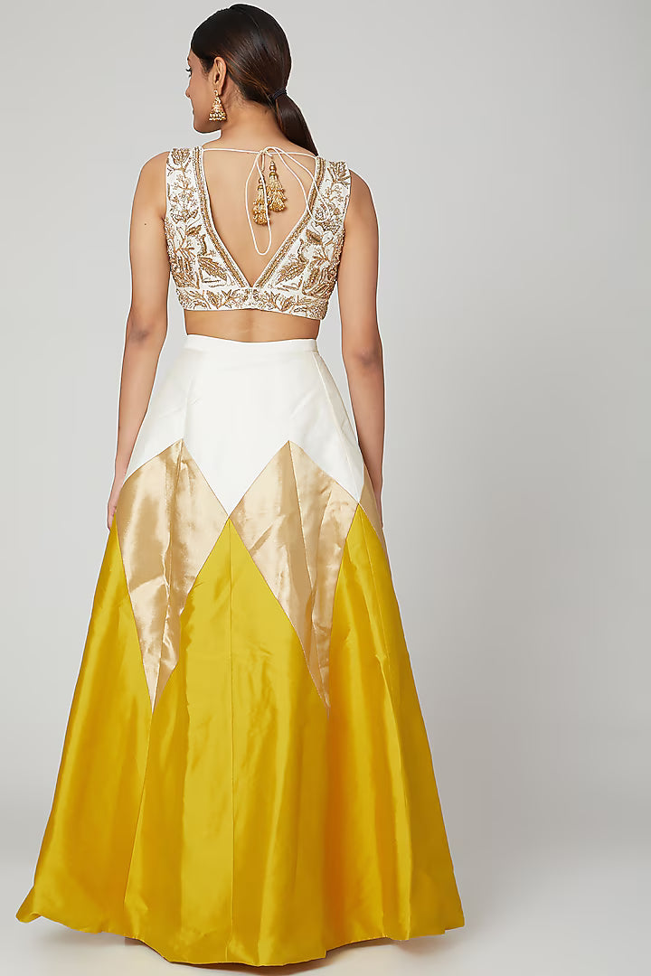 Mustard Embroidered Lehenga Set