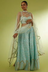 Powder Blue Embroidered Pant Set