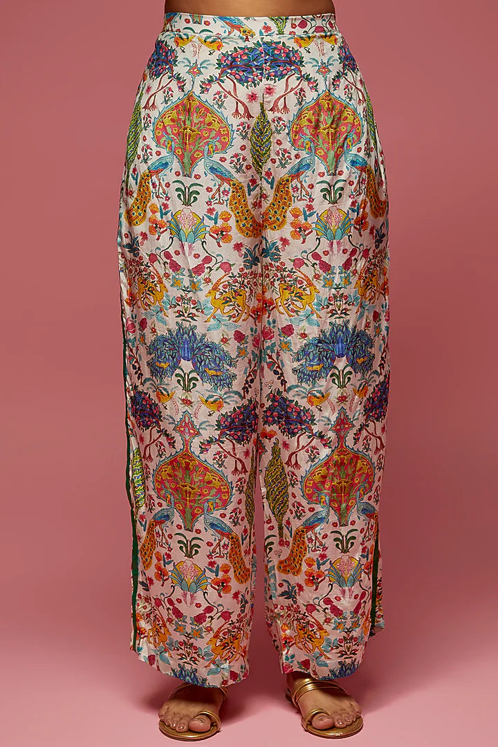 Ivory Crepe Hand Embroidered Co-Ord Set