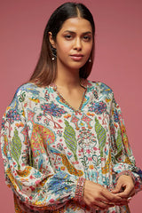 Ivory Crepe Hand Embroidered Co-Ord Set