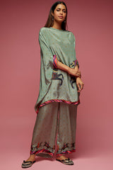 Grey Crepe Kite Kaftan Set