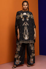 Black Crepe Kaftan Set