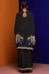 Black Crepe Kaftan Set