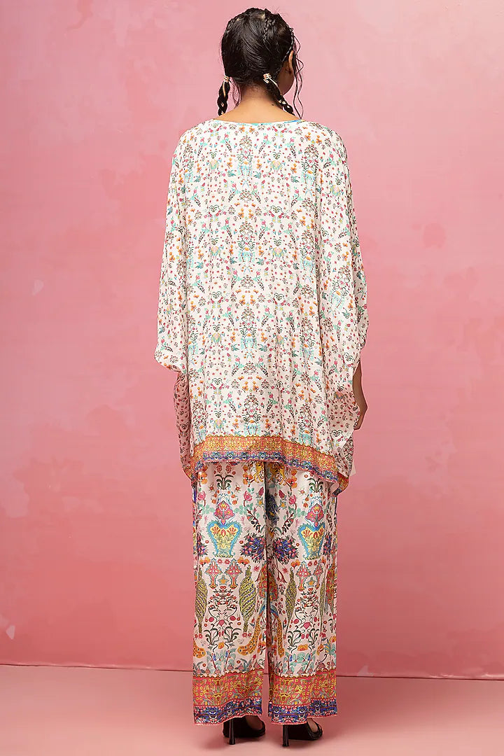 Ivory Crepe Kaftan Set