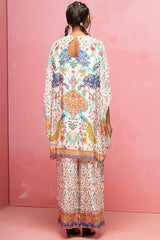 Ivory Crepe Kaftan Set