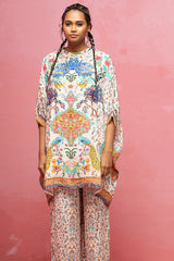 Ivory Crepe Kaftan Set