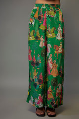 Green Crepe Hand Embroidered Co-Ord Set