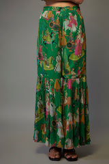 Green Georgette Mugal Printed Sharara Set