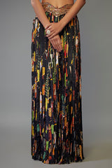 Black Crepe Hand Embroidered Fringed Lehenga Set