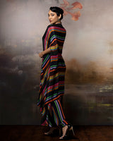 Featuring an embroidered chevron kaftan co-ord set in crepe
