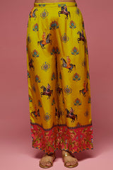 Mustard Crepe Kite Kaftan Set
