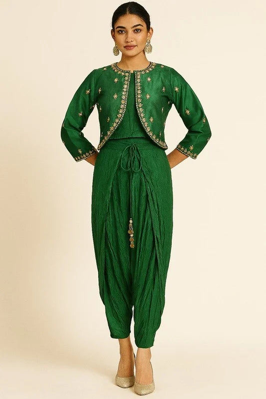 Green Jumpsuit With Jacket
